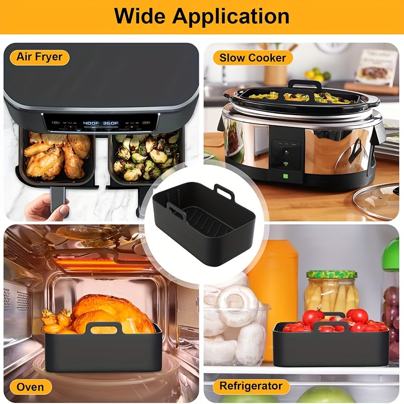 Air Fryer Silicone Pot For Ninja Foodi Dual Reusable - Temu