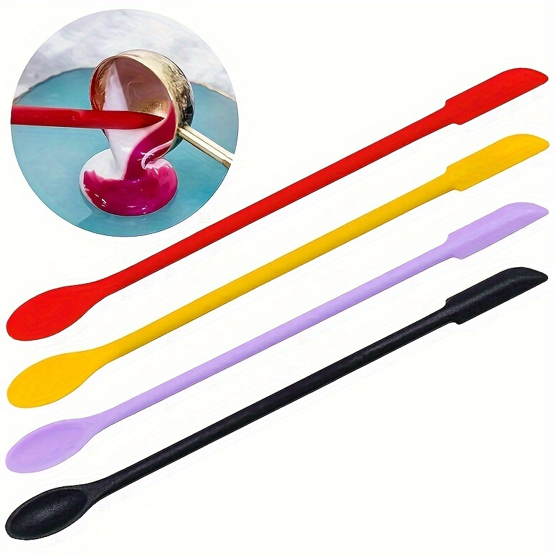 Set of 3 Double Sided Silicone Spatula Multifinctional Long Handle Lotion  Bottle Spatula Cream Butter Jar Scraper Spoon