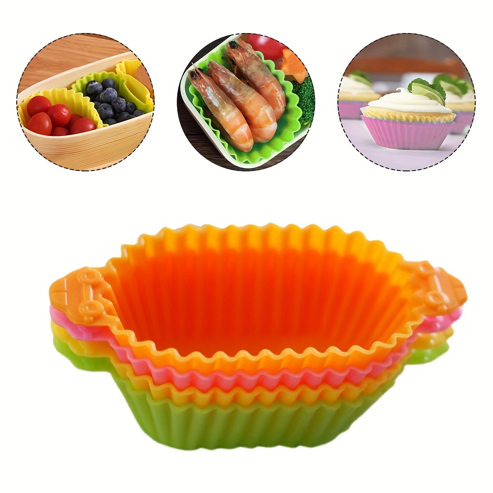 Silicone Muffin Cups And Fruit Forks, Lunch Box Dividers, Durable,  Reusable, And Available In Refrigerators And Dishwashers - Temu