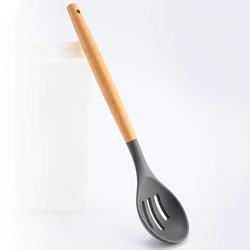 1pc Stainless Steel Cooking Utensil With Non-slip Wooden Handle, Hanging  Hole Design, For Kitchen & Restaurant Use, Including Spatula, Ladle,  Skimmer And Spoon