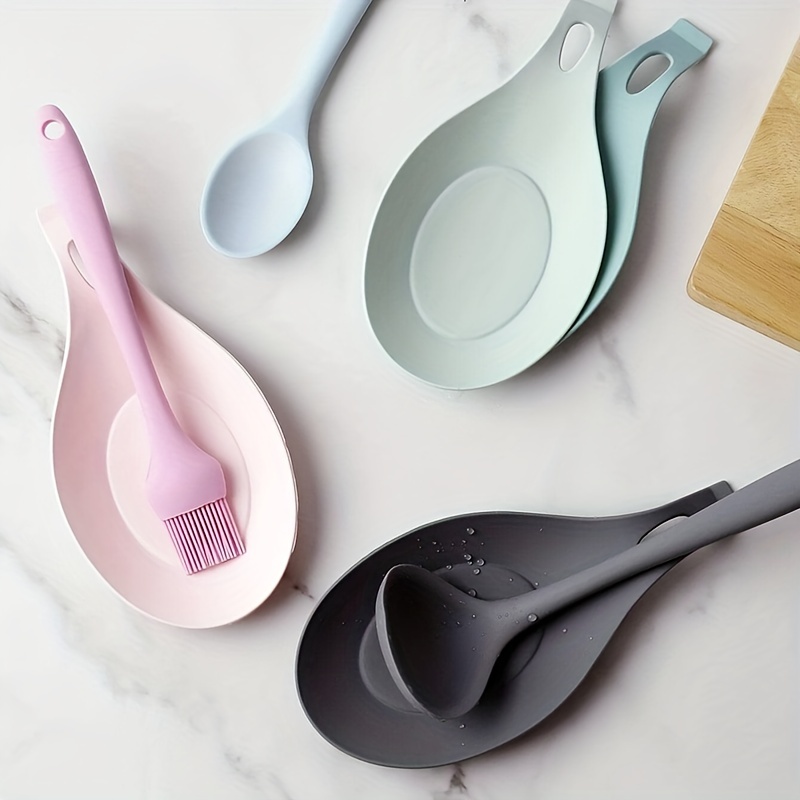 Plastic Kitchen Pot Pan Lid Cove, Kitchen Utensil Rest Ladle Spoon Holder,  Multifunction Kitchen Spatula Rack Non-Slip Silicone, Mat Plastic Stand ome  Cutting Board Rack Holder