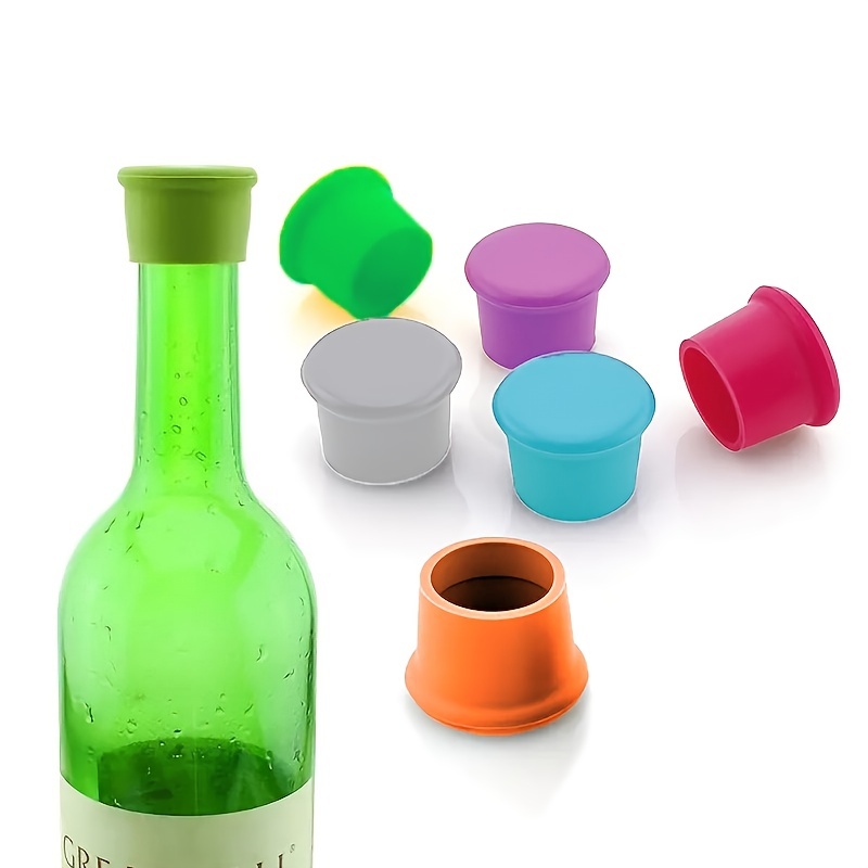 4pcs Soft Silicone Wine Bottle Stopper, Cone Shaped, Anti-slip