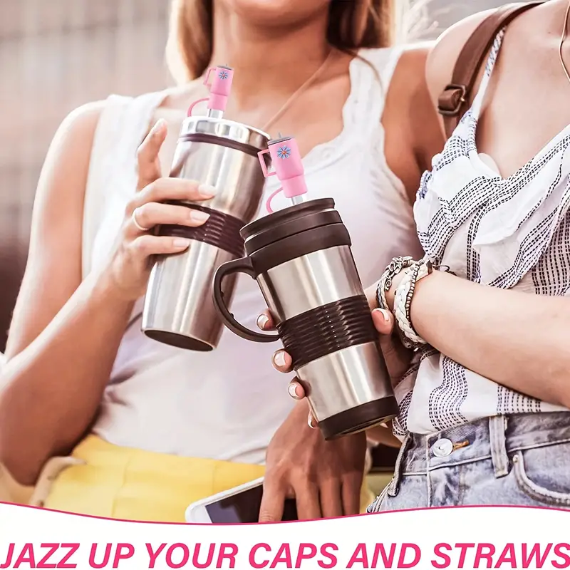 Dust Cap Straw Cover Cap 4PCS Silicone Straw Topper Compatible with Stanley  30&40 Oz Tumbler with Handle Water Cup - AliExpress