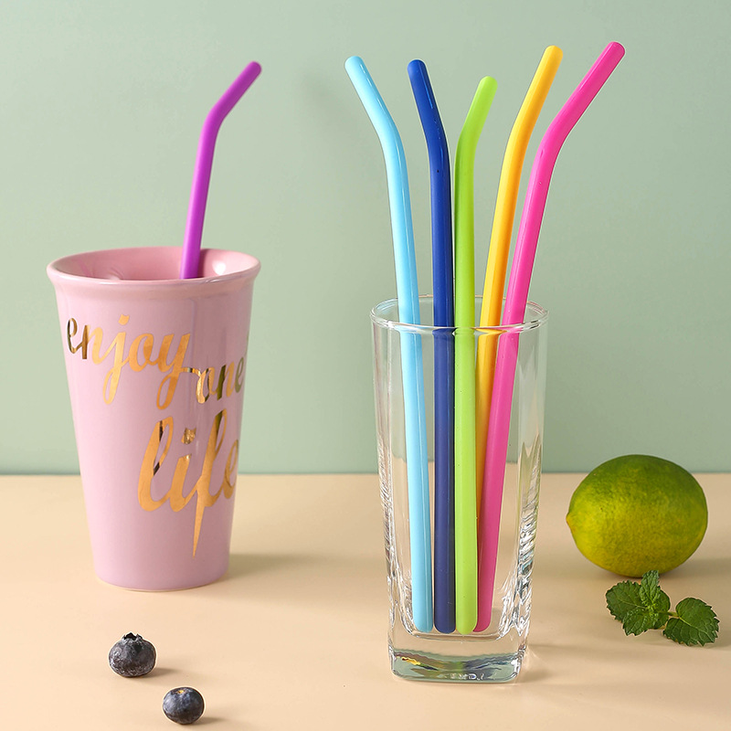  Reusable Silicone Straws-Premium Food Grade Drinking Straw, BPA  Free, Snap Straw-Openable Design, Easy to Clean, Hot and Cold Compatible :  Home & Kitchen