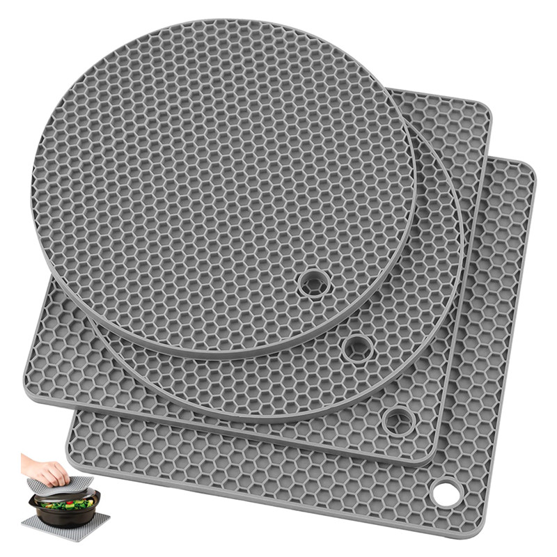 Silicone Trivets for Hot Pots and Pans - Stylish and Colorful Pot Holders, Heat Resistant Mats for Countertop, Hot Pads, Modern Multi-Purpose Trivet