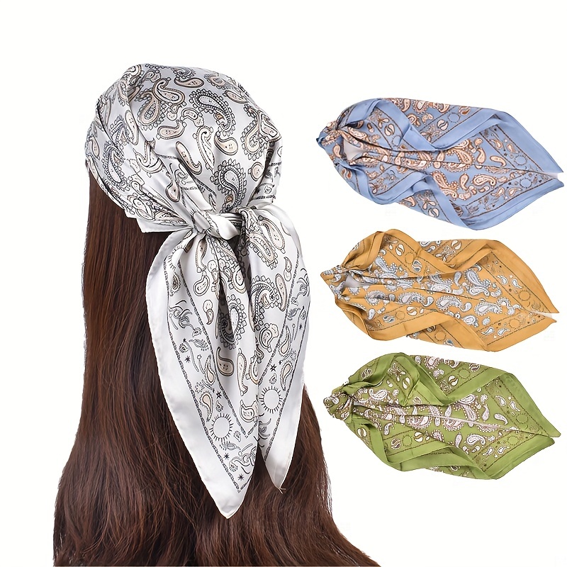 1pc New Arrival Summer Fashion Letter Printed Headband, Multifunctional  Square Scarf, Horse Pattern Silk Scarf For Women, Suitable For Head Wrap