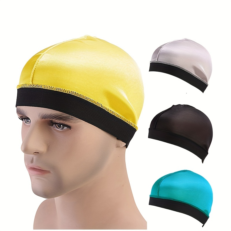 Solid Color Wave Caps With Durag for Men Headwear Soft Elastic Breathable  Beanie Turban Cap Headwrap Bonnet Hair Accessories