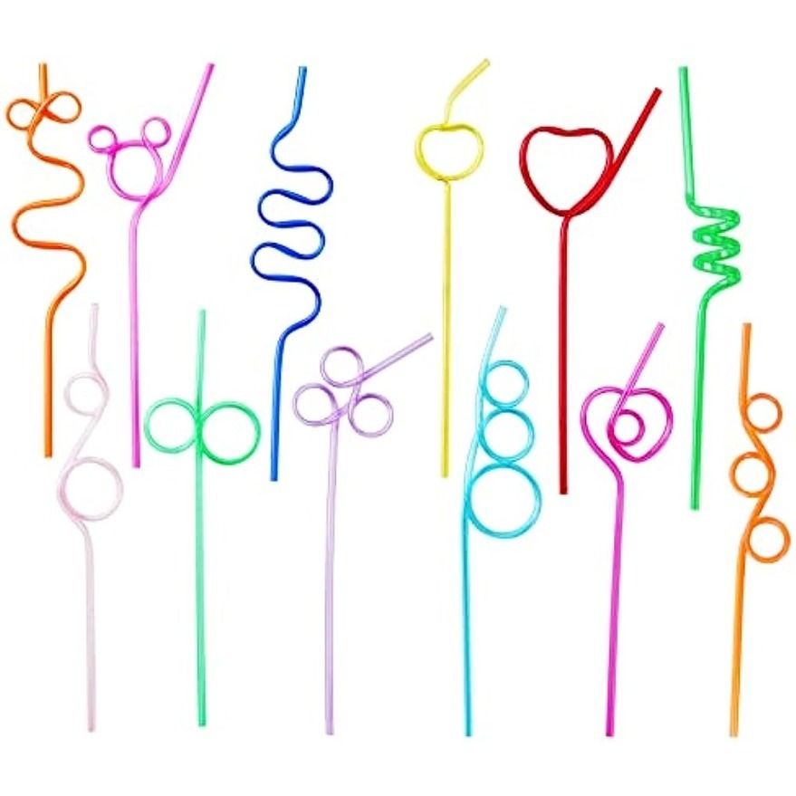 Rainbow Plastic Silly Straws Crazy Reusable Drinking Straws Crazy Straws  For Kids Silly Straws Apple