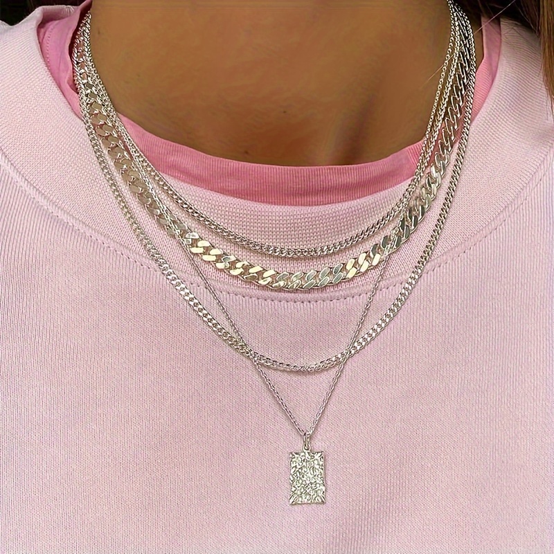 Silver Necklace - Temu