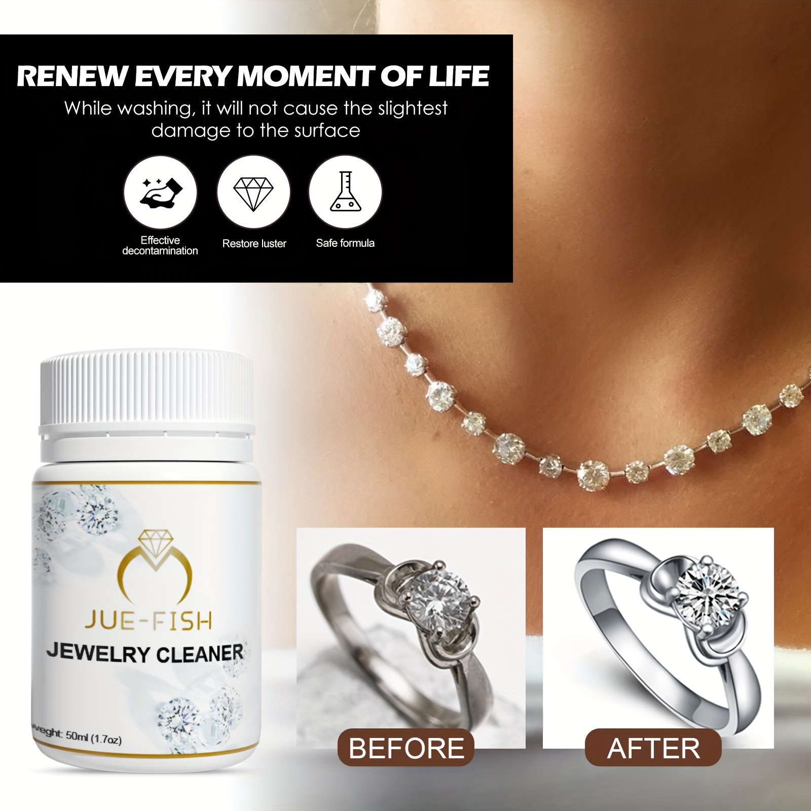 Jewelry Cleaner For Silver Or Gold 250 Ml. Ammonia-Free