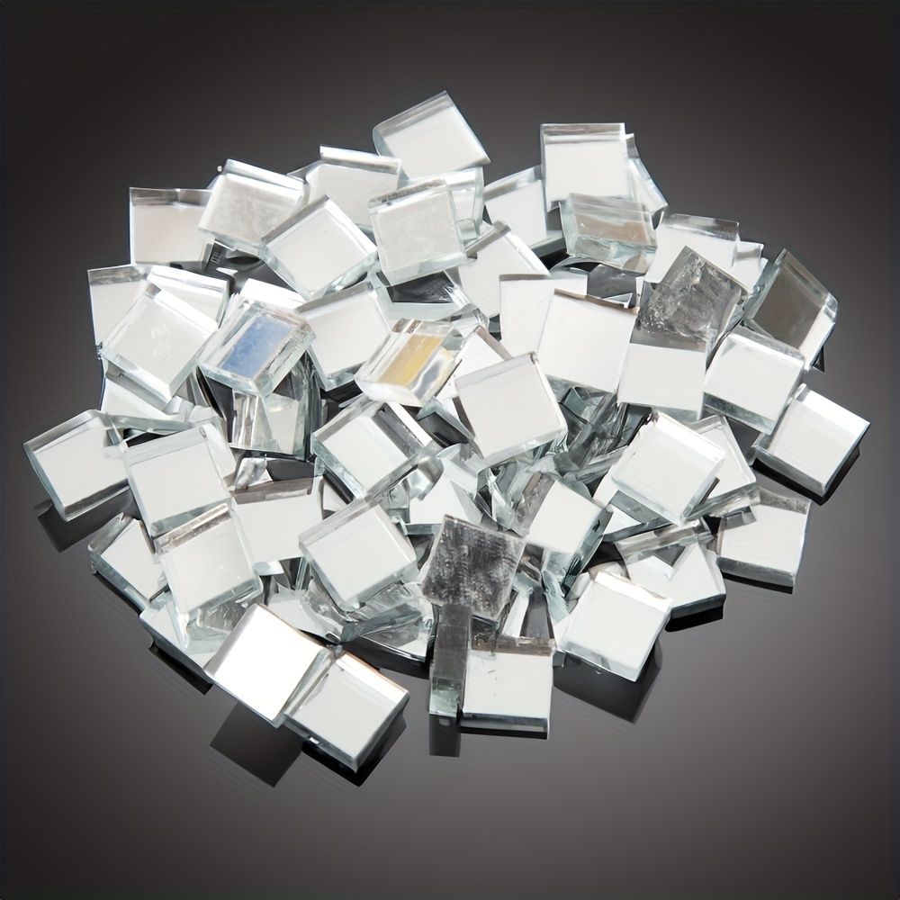 NUO RUI 150pcs 1 x 1/2 Teardorp Shape Craft Mirrors Small Mosaic Mirror  Tiles for Craft Projects