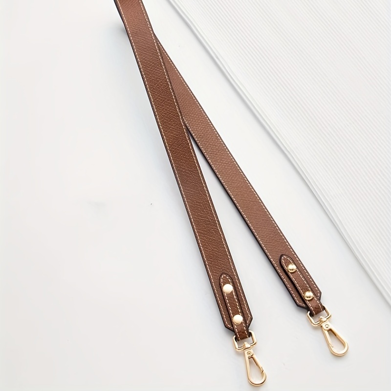 Mini Purse Chain Strap Slim Wide 8mm Brown Leather Gold Hardware-31.5  Inches