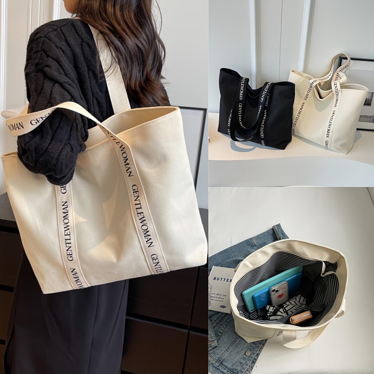 Hot Women Canvas Zipper Bag Preppy Style Student Tote Shoulder Messenger  Bag Small Corduroy Bag Satchel Travel Purse Handbag