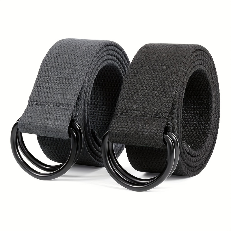 3.8cm New Simple Double Ring Alloy Buckle Woven Canvas Cotton Men's Belt  Retro Casual Decorative Belt For Men Wholesale - AliExpress