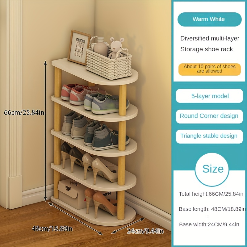 Household Storage Artifact Multi-Layer Shoe Storage Rack Space Saving  Economical Home Narrow Door Corner Seam Door Shoe Cabinet