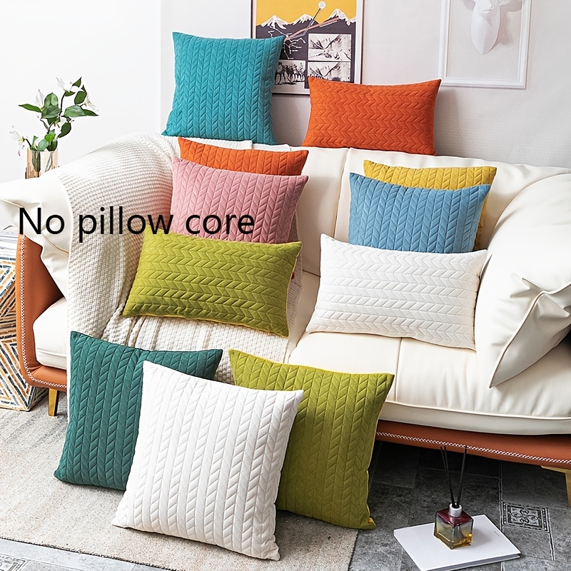 Fashion Linen Rectangle Cushion Cover Handmade Pillow Case Sofa