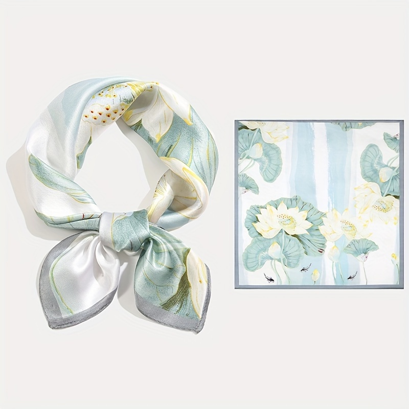 TWILLY SINGLE RIBBON SILK SCARF / PACIFIC GREEN — ROZA SF