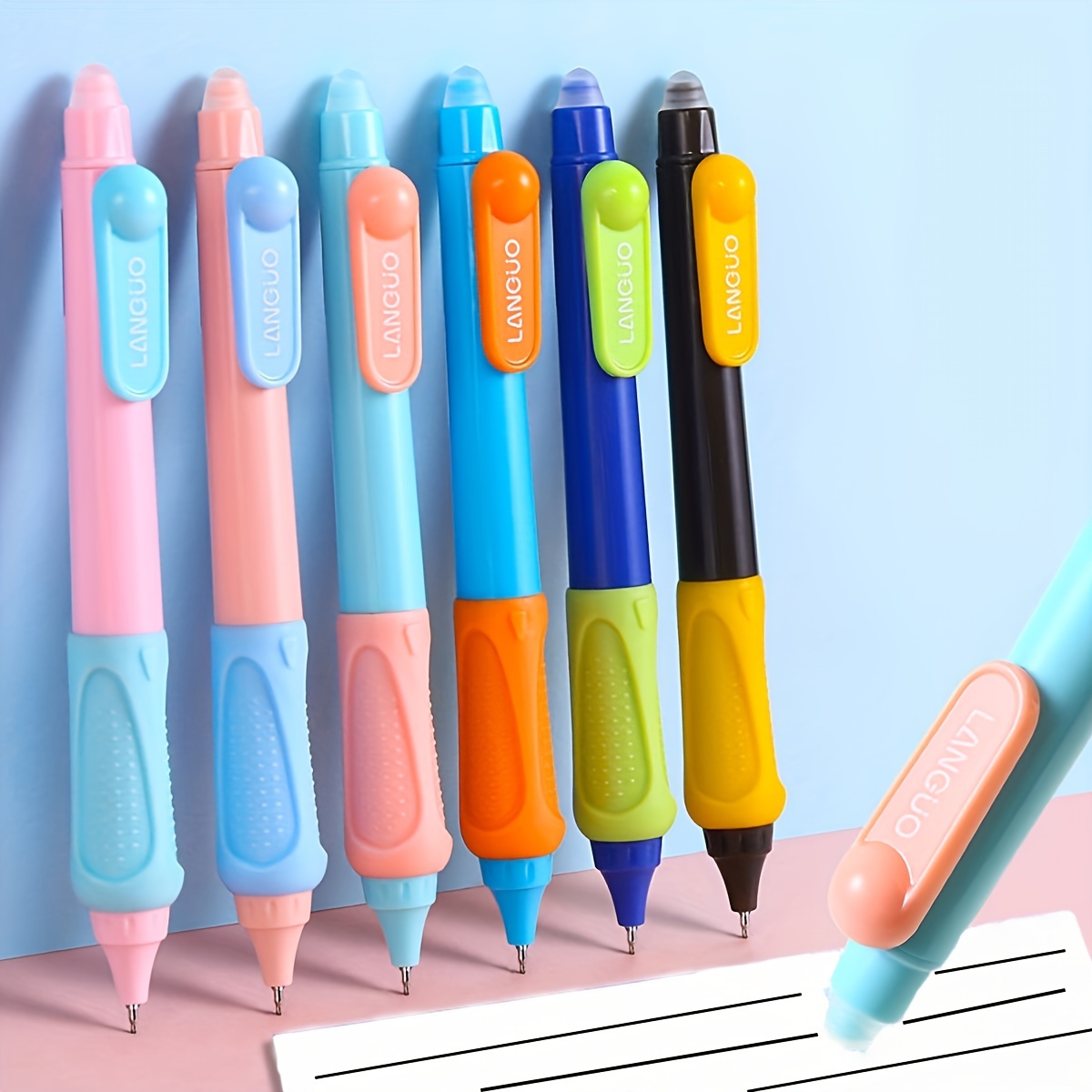6Pcs/box Kawaii Gel Pen Set Black Ink 0.5mm Cartoon Pens for Kids Writing  Cute Japanese Stationery School Office Supplies Gelpen