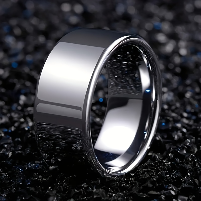 Joyería anillo de acero inoxidable cristiano de acero inoxidable negro y  plateado para anillos de hombre, Acero inoxidable, aleación, titanio,  vidrio