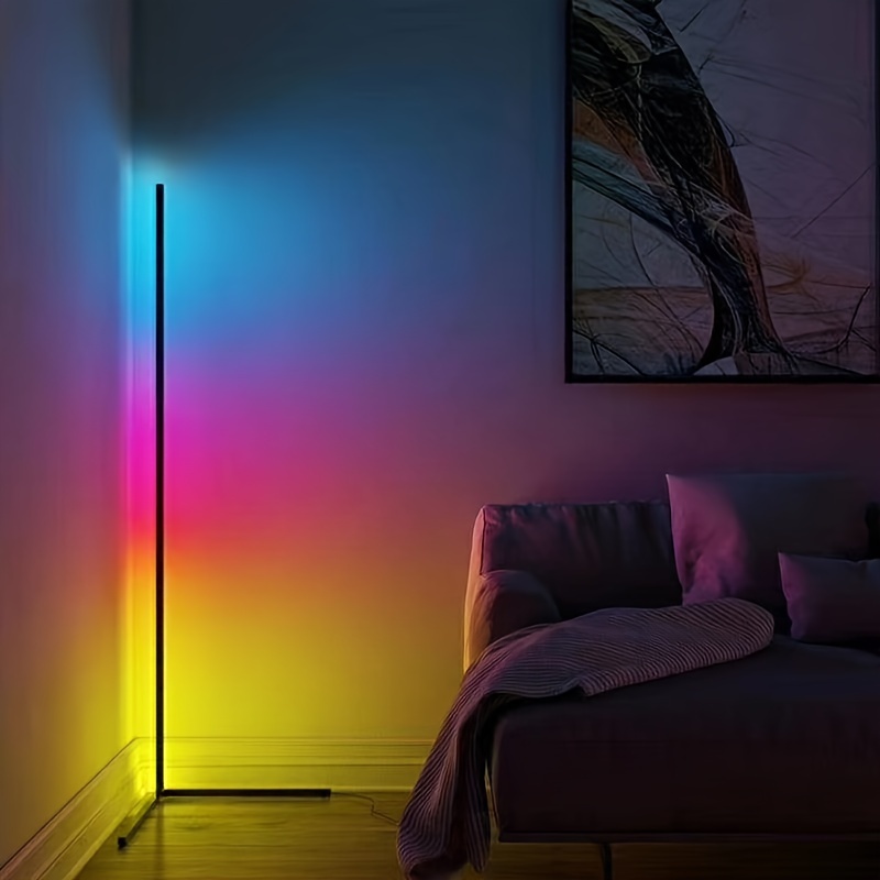 Lámpara inteligente de mesita de noche, decoración moderna de lámparas de  dormitorio, 72 bombillas LED coloridas con control de aplicación y