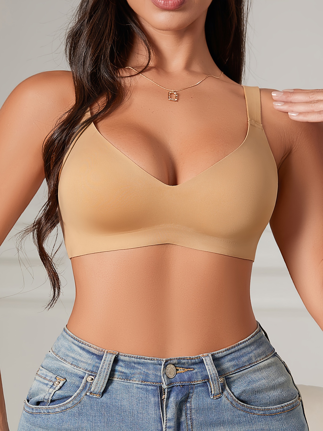 Women's Activewear: Solid Push Sports Bra Casual Wire free - Temu