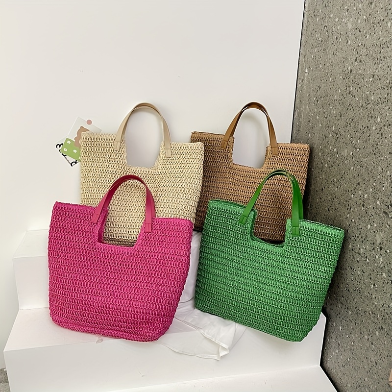 Mini Straw Crossbody Bag For Women Knitting Summer Purse Handbag Vacation  Bucket