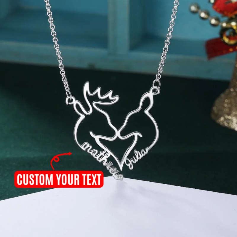  Buck and Doe Necklaces with Custom Initials