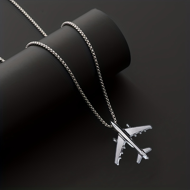 1pc Airplane Pendant Minimalist Decorative Charm Necklace For