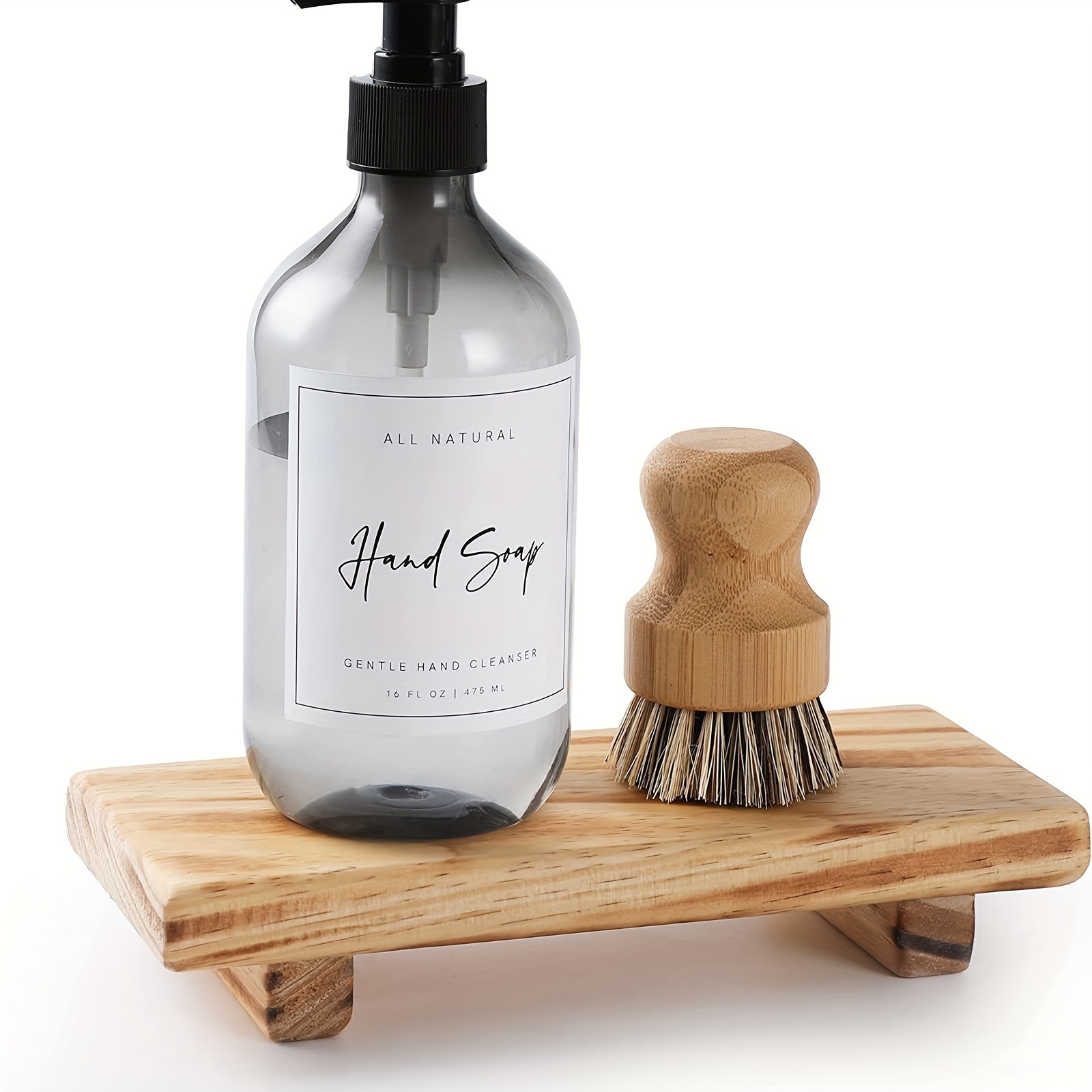 Soap Dispenser Set Wooden Pump Head And Soap Dispenser - Temu