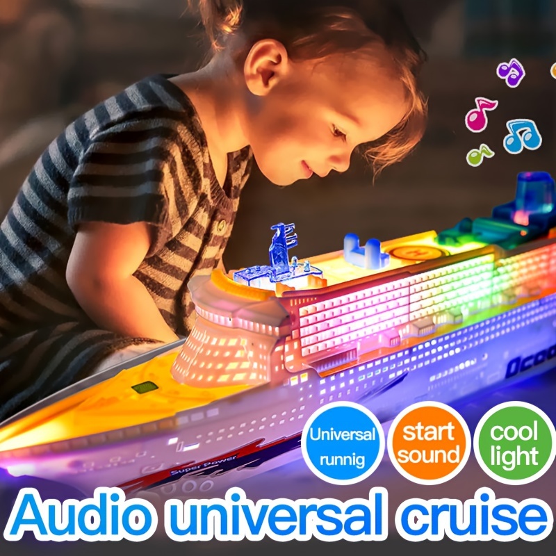 Universal - Jouets pour enfants Simulation Trajectoire Inertielle Bateau  Bateau Jouet Voiture & Musique Histoire Jouet léger Bateau Modèle Voiture  Parking Jouet Enfant Garçon