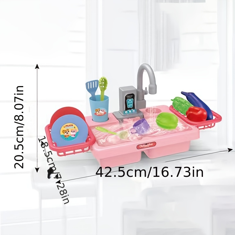 Kids Kitchen Toy Set Simulated Electric Dishwasher Pretend Play