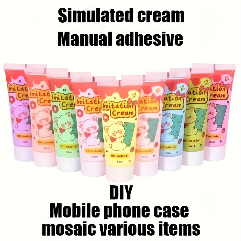 1pc Decoden Whipped Cream Glue for Cell Phone Decoration 50g 24 colors  options 50 ML Whipped Cream Glue Plus 1 FREE Piping Tips - AliExpress