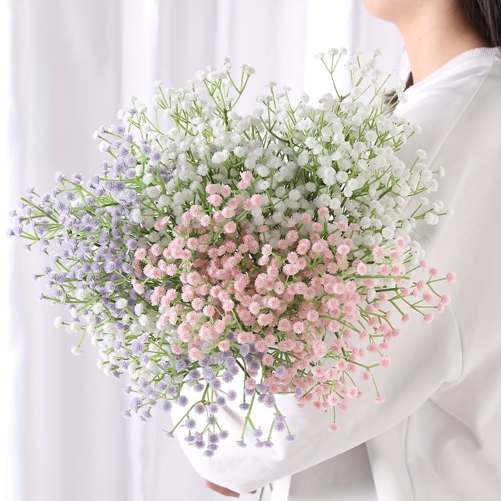 6 Bunches White Babys Breath Artificial Flowers Real Touch Fake Gypsophila  Faux Plants For Wedding Garland Wreath Girl Crown Flower DIY Flores  Arrangement Table Decor Centerpiece For Wedding Decoration, Valentine'S Day  Decor