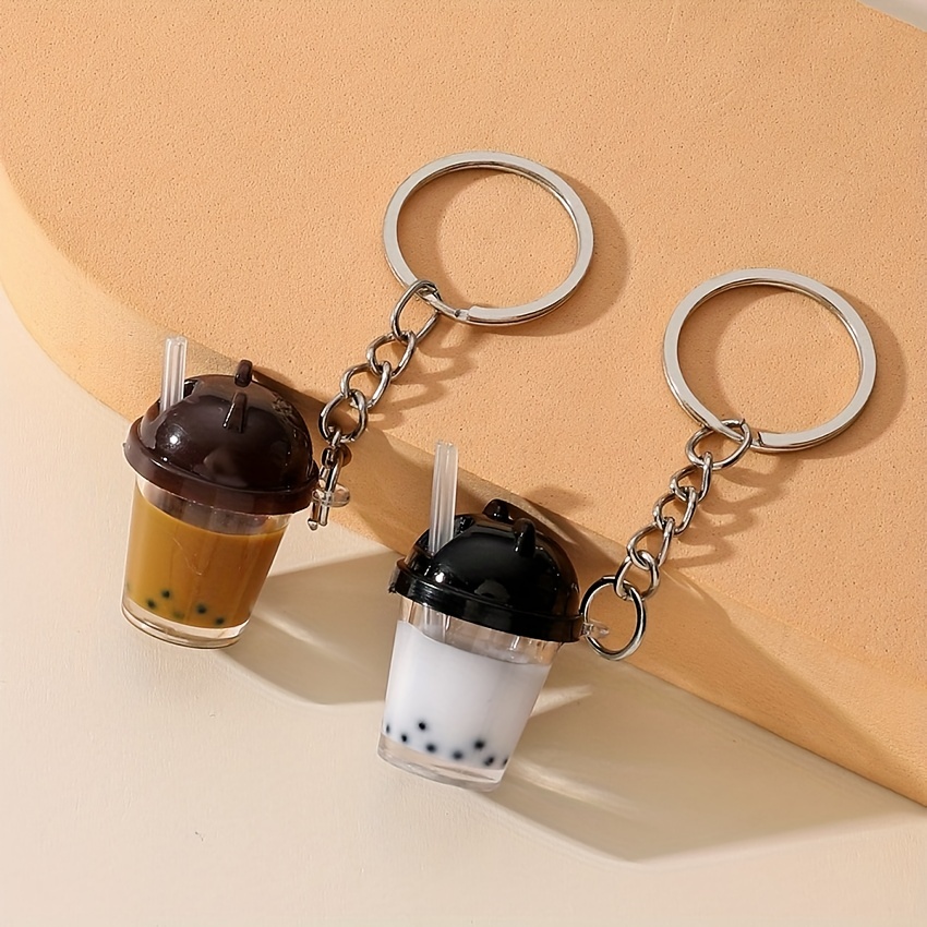 Starbucks Coffee Cup Silicone Keychains Cute Pearl Milk Tea Soft Rubber  Keyrings Fashion Jewelry for Women Gifts Accessories
