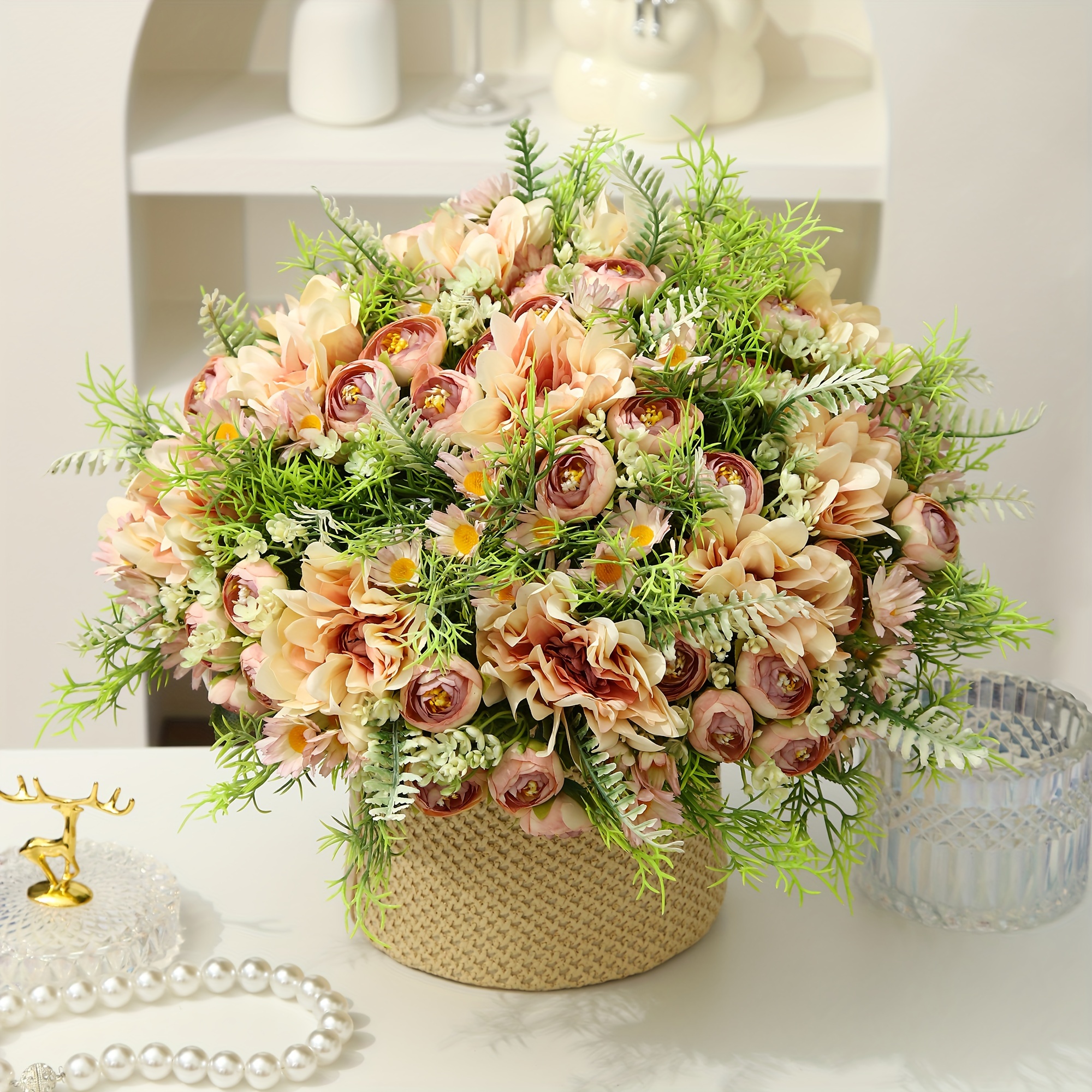 9heads Artificial Crystal Rose Flowers Simulation Vintage - Temu