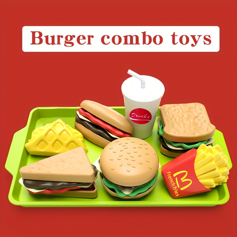 Kitchen Playset Coffee Maker Burger Shop Touch Screen - Temu