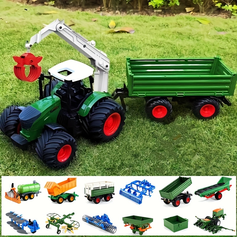 Tracteurs Voiture Jouet 4 Pcs Alliage Tracteur Agricole Jeu de Jouets  Ingénierie Voiture Modèle Véhicules Agricoles Jouets Tracteurs Voiture Jouet  pour Enfants Enfants Garçons 