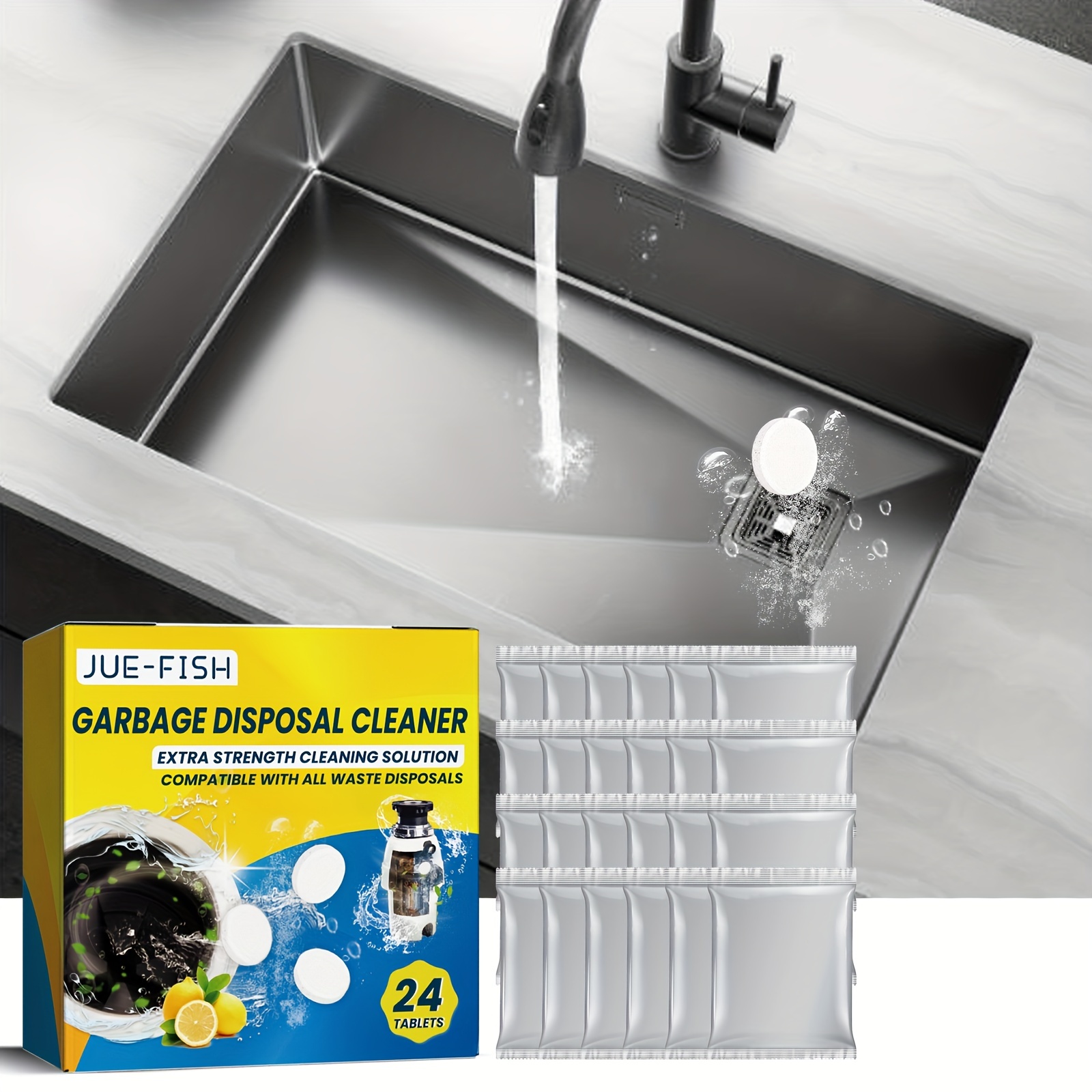 Keep Your Drainage Pipes Dust-free With This Garbage Disposal Cleaning Brush  And Ultra Long Handle! For Commercial Cleaning Services/shops - Temu