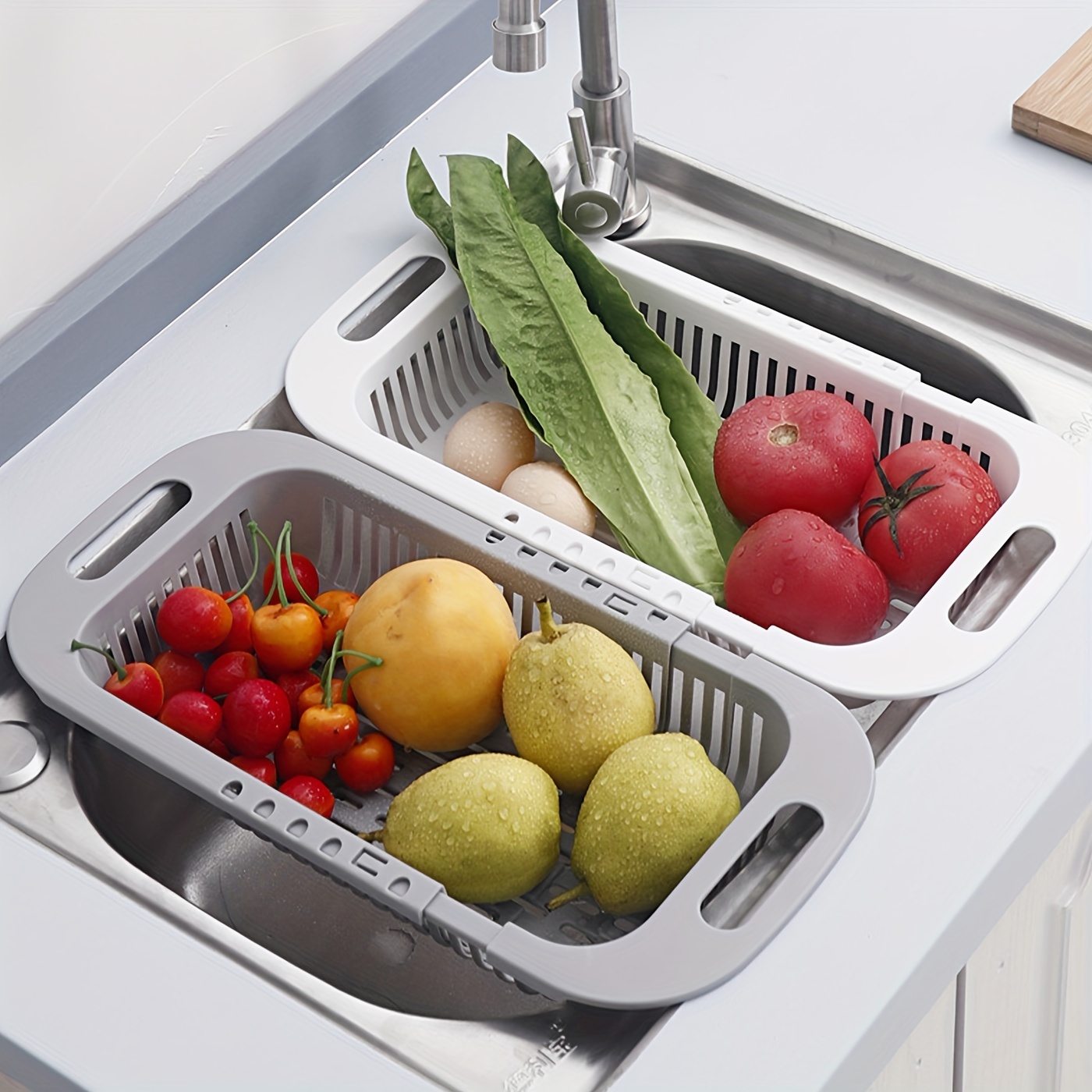 Kitchen Sink Drain Basket Swan Drain Collapsible Dish Rack with