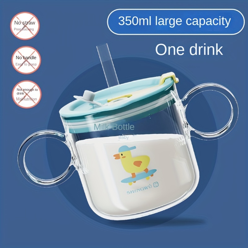 250ml/8.5oz Kids Drinking Feeding Straw Baby Cup with Lid&Straw