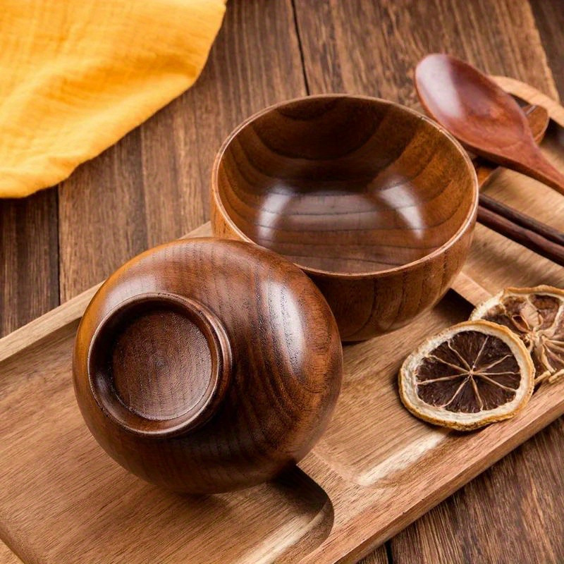 Durable Acacia Wood Salad Bowl And Spoon Set Non toxic - Temu