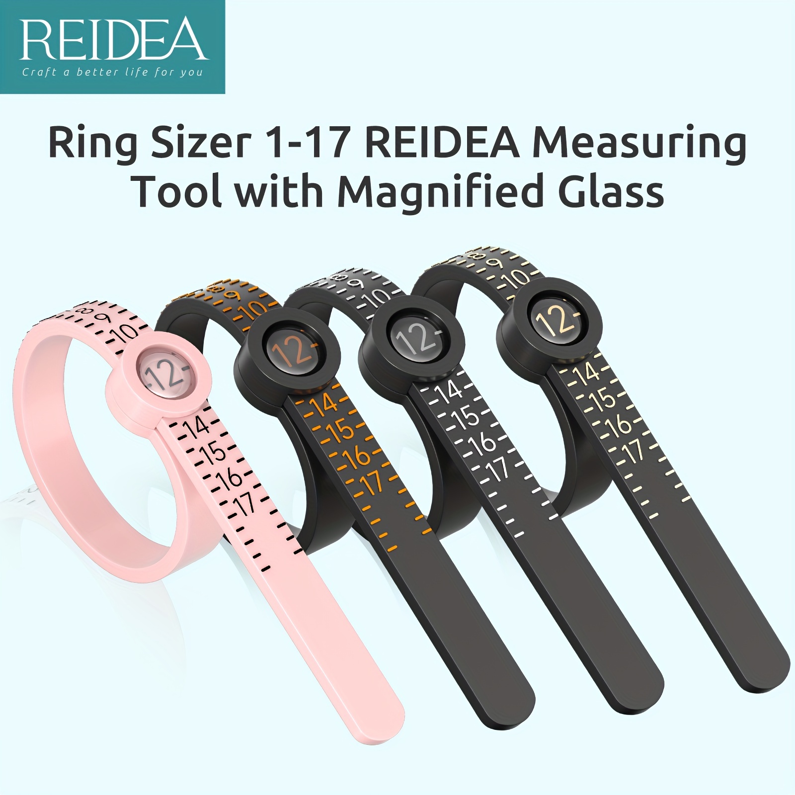 Black Plastic Ring Sizer Measure Sizes 1-17 Finger Gauge Genuine