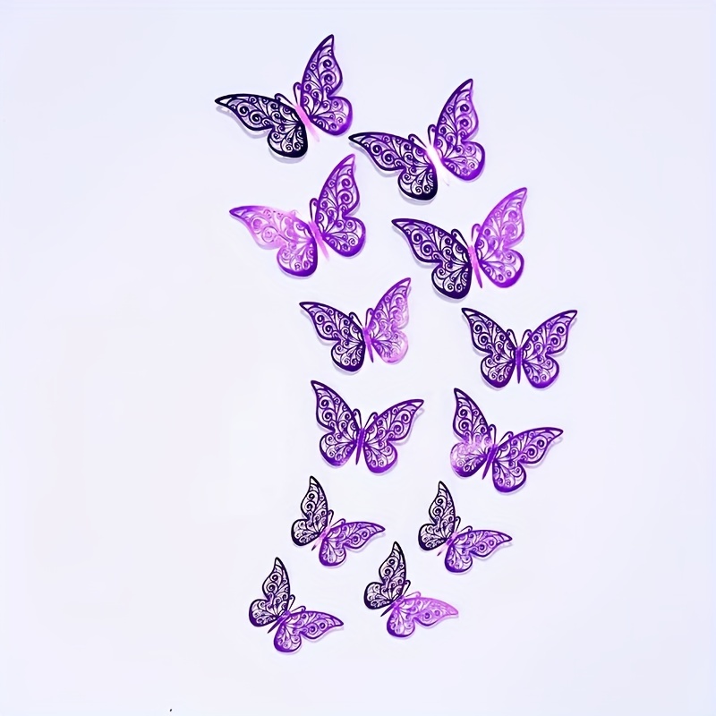 3d Three dimensional Pearlescent Paper Hollow Butterfly Wall - Temu