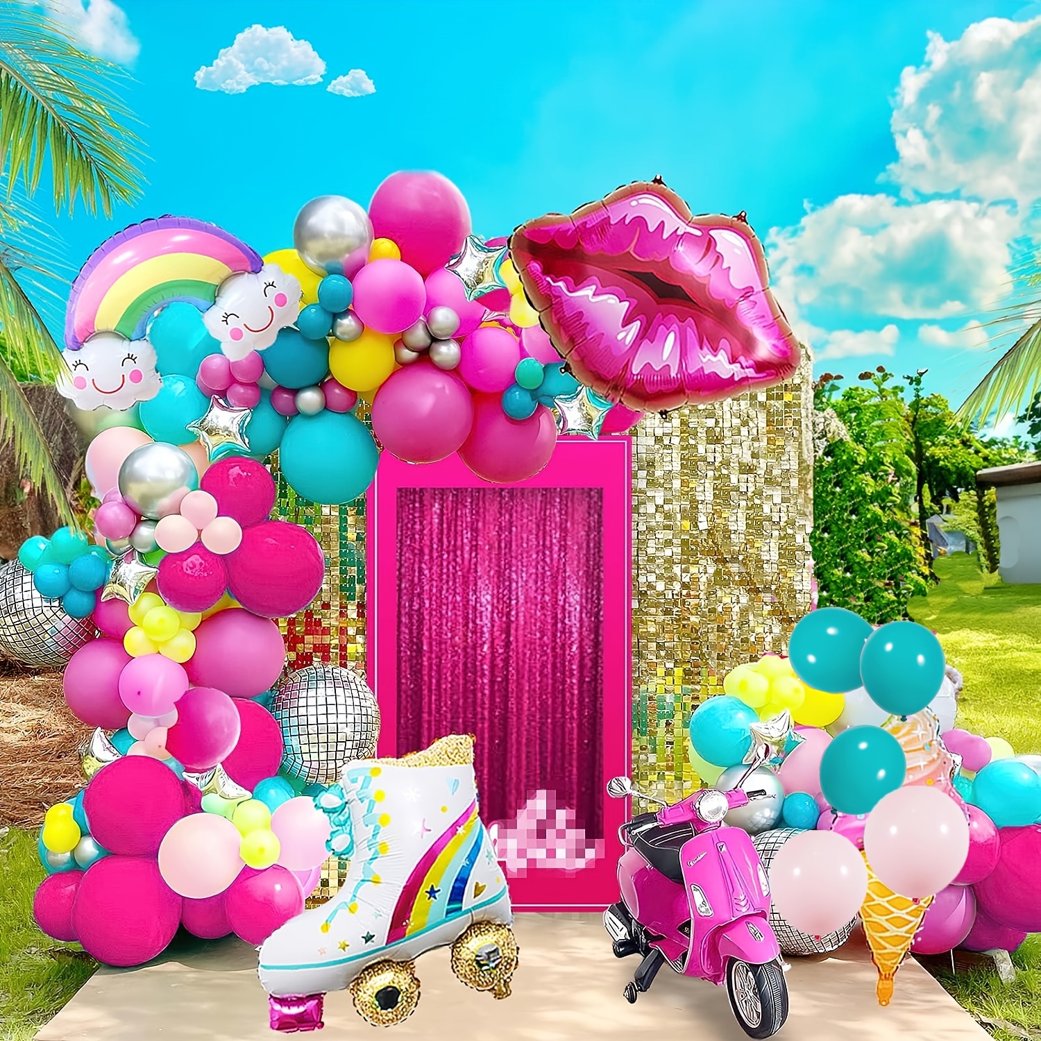 Festa temática roblox rosa fornece balões banner bolo topper definir  crianças decoração de aniversário menina