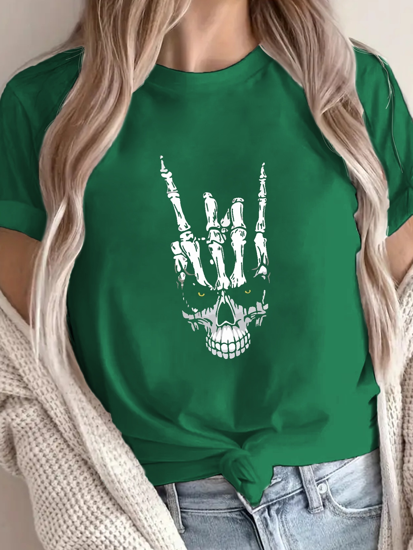 Skeleton Hand Shirt - Temu Canada