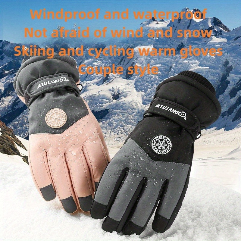 1 Par De Guantes Impermeables Para Exteriores Con Pantalla Táctil,  Resistentes Al Viento Y Para Mantener El Calor, Para Otoño E Invierno,  Ciclismo, Escalada De Montaña Y Esquí, Mode de Mujer