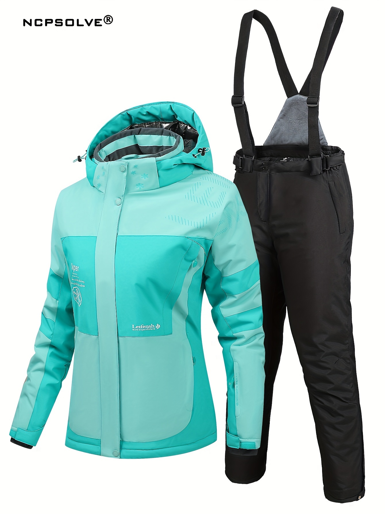 Women's Ski Suit, Windproof Waterproof Ski Jacket & Snow Bib Overralls,  Women's Outdoor Clothing