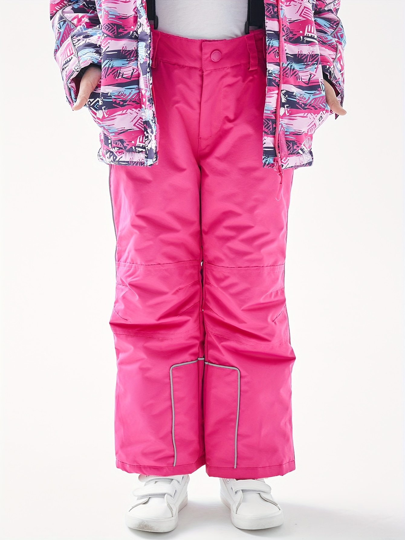 Pantalones de nieve gruesos para niños y niñas, resistentes al viento,  elásticos, pantalones de esquí