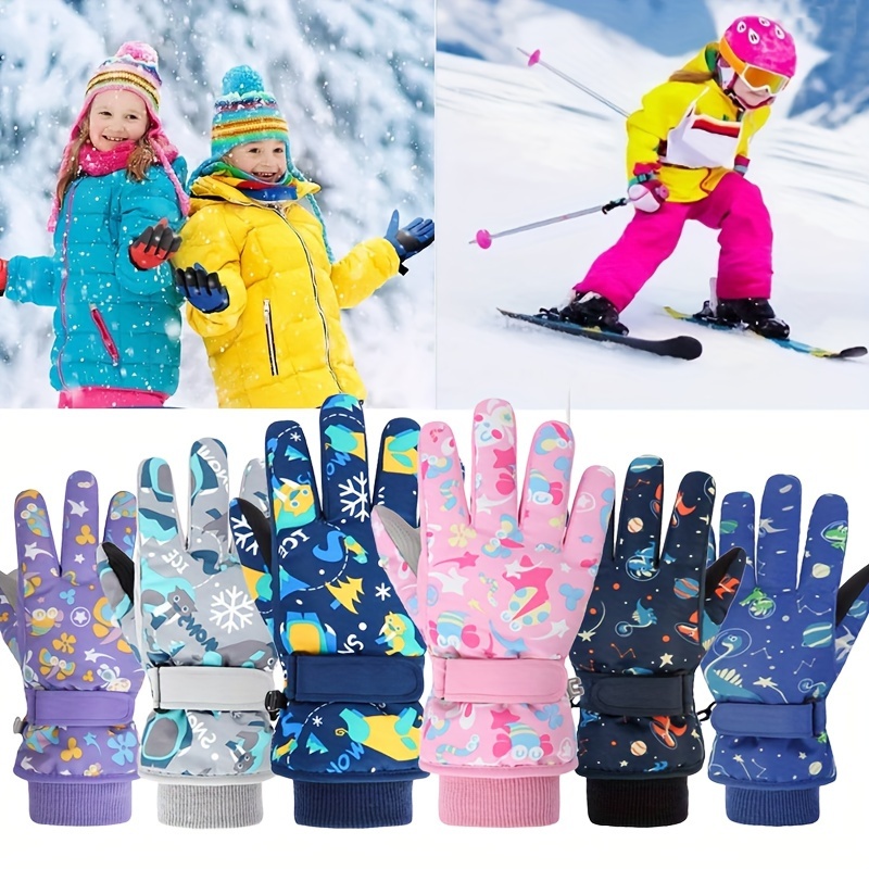 Bncxdc Guantes Nieve niña, Guantes de Nieve para 6-12 años niños niñas,  Guantes de esquí para niños, Mitones niños Cortaviento Impermeable Polar  para esquí al Aire Libre y Ciclismo, Rosa : 