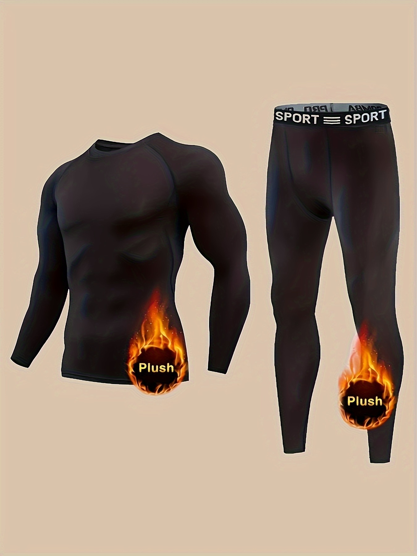 Ensemble de sous-vêtements thermiques chauffants pour hommes, usb  électrique sous-vêtement chauffant couche de base haut et bas Long Johns Set